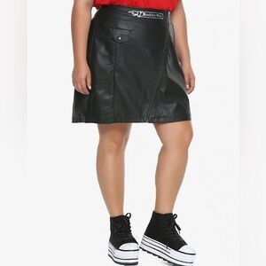Harry Potter Knockturn Alley Faux Leather Zipper Skirt